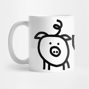 Small Pig and Elephant Line Drawing Mug